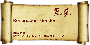 Rosenauer Gordon névjegykártya
